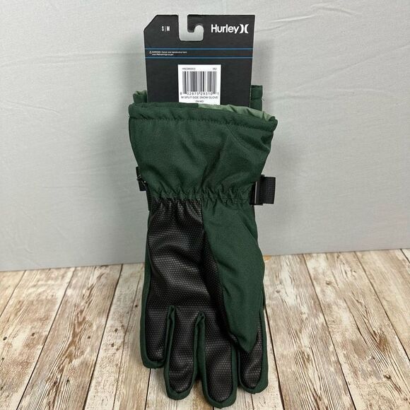 Hurley Split Side Snow Gloves Mens S/M Water Resistant Adjustable Cuff Green - Picture 4 of 5